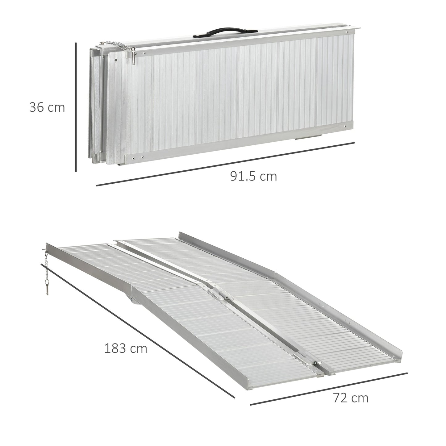 Textured Aluminum Folding Wheelchair Ramp