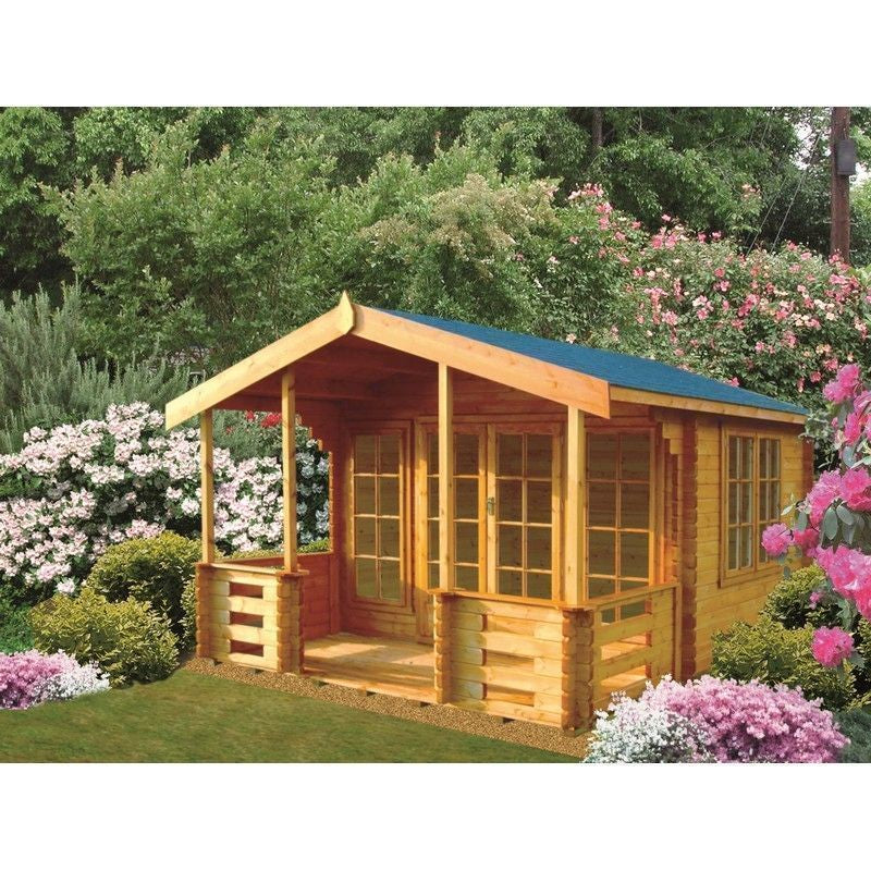 Shire Shire Hatfield 11' 9" x 12' 9" Apex Log Cabin - Premium 44mm Cladding Tongue & Groove