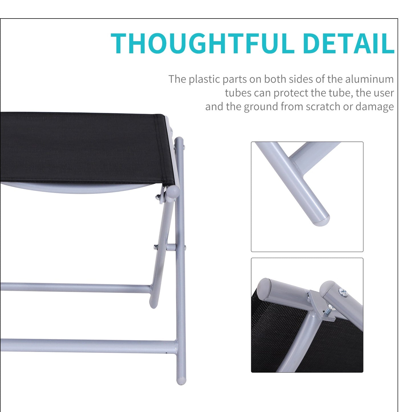 Portable Aluminum Textoline Chair-Black