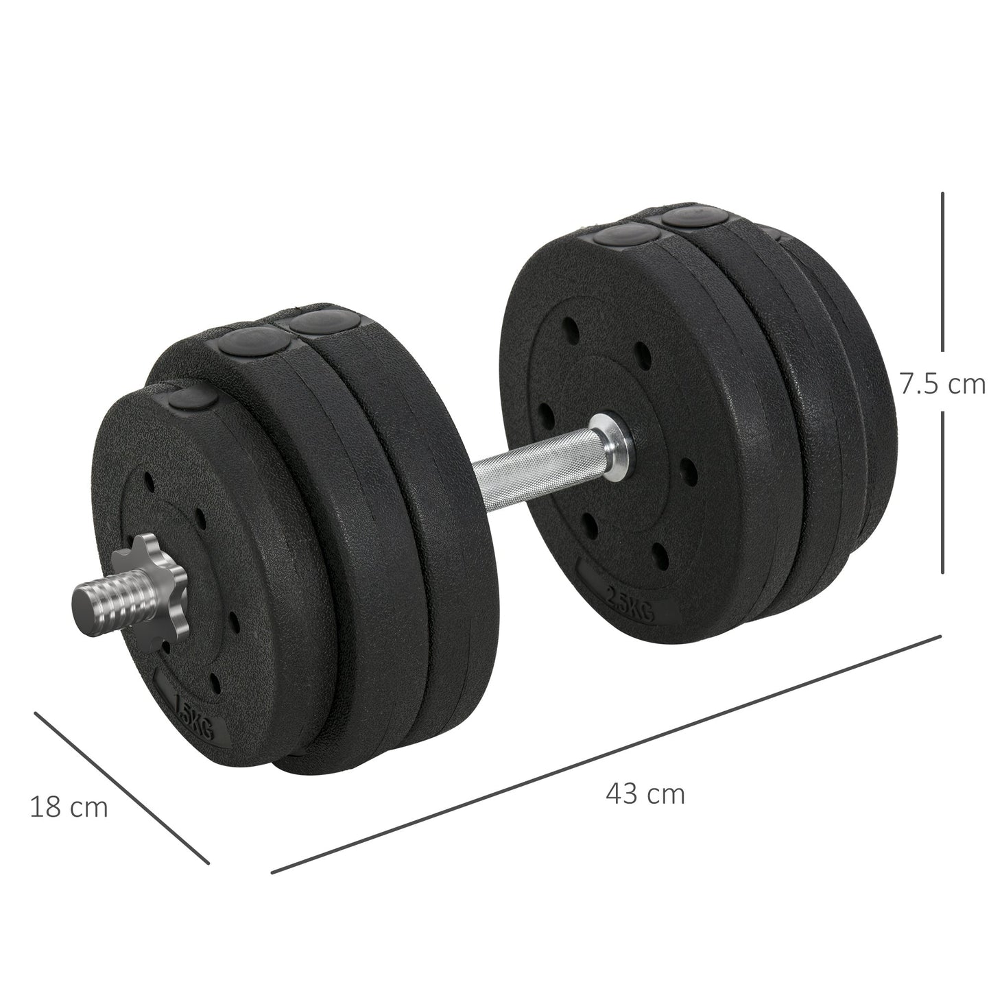 30KG Adjustable Dumbbells Set Hand Weight Barbell Weight Lifting Equipment