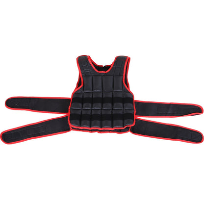 10kg Adjustable Exercise Workout Metal Sand Weight Vest Black/Red