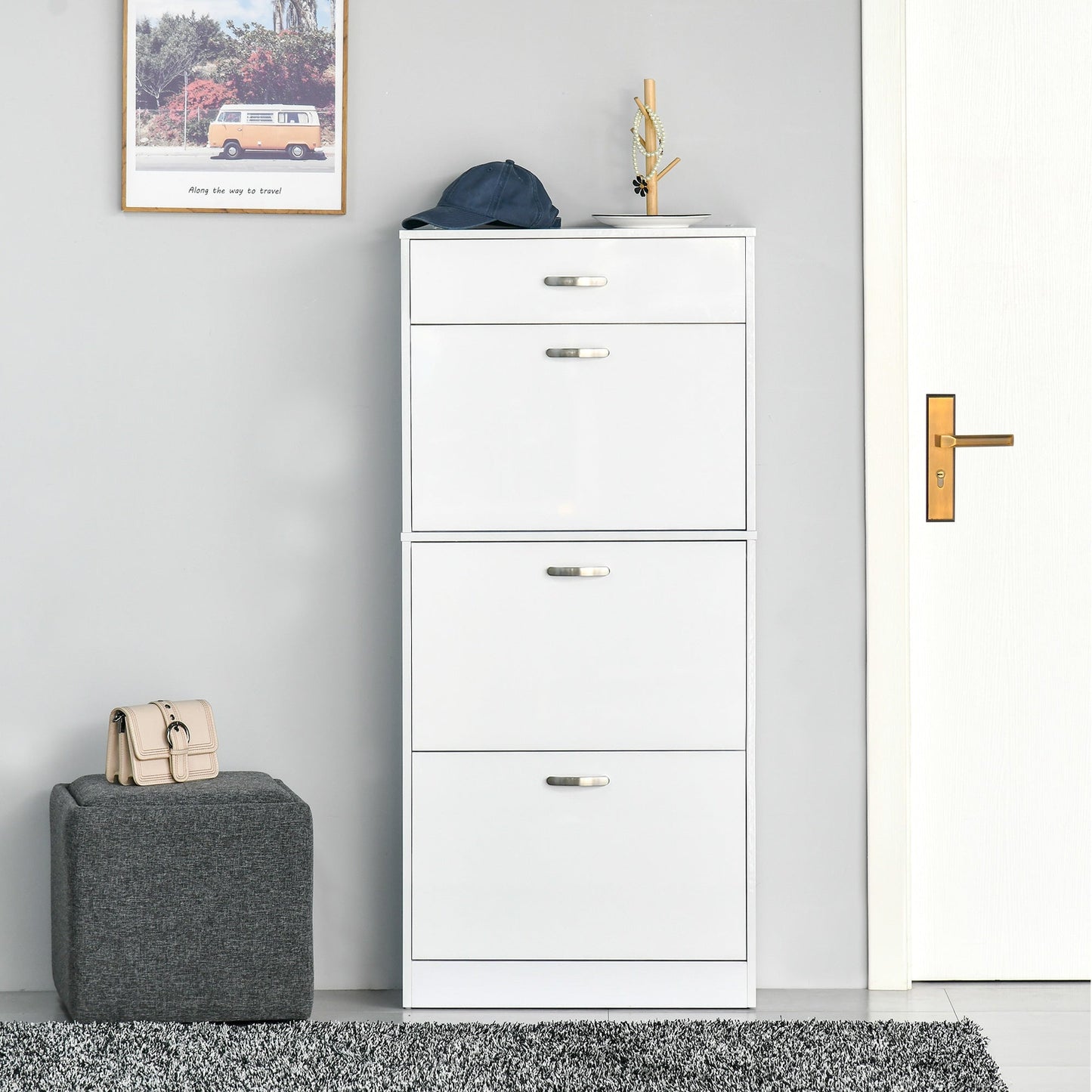 Shoe Cabinet with 4 Drawers