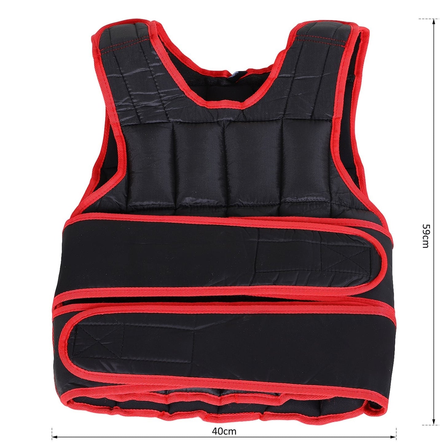 10kg Adjustable Exercise Workout Metal Sand Weight Vest Black/Red