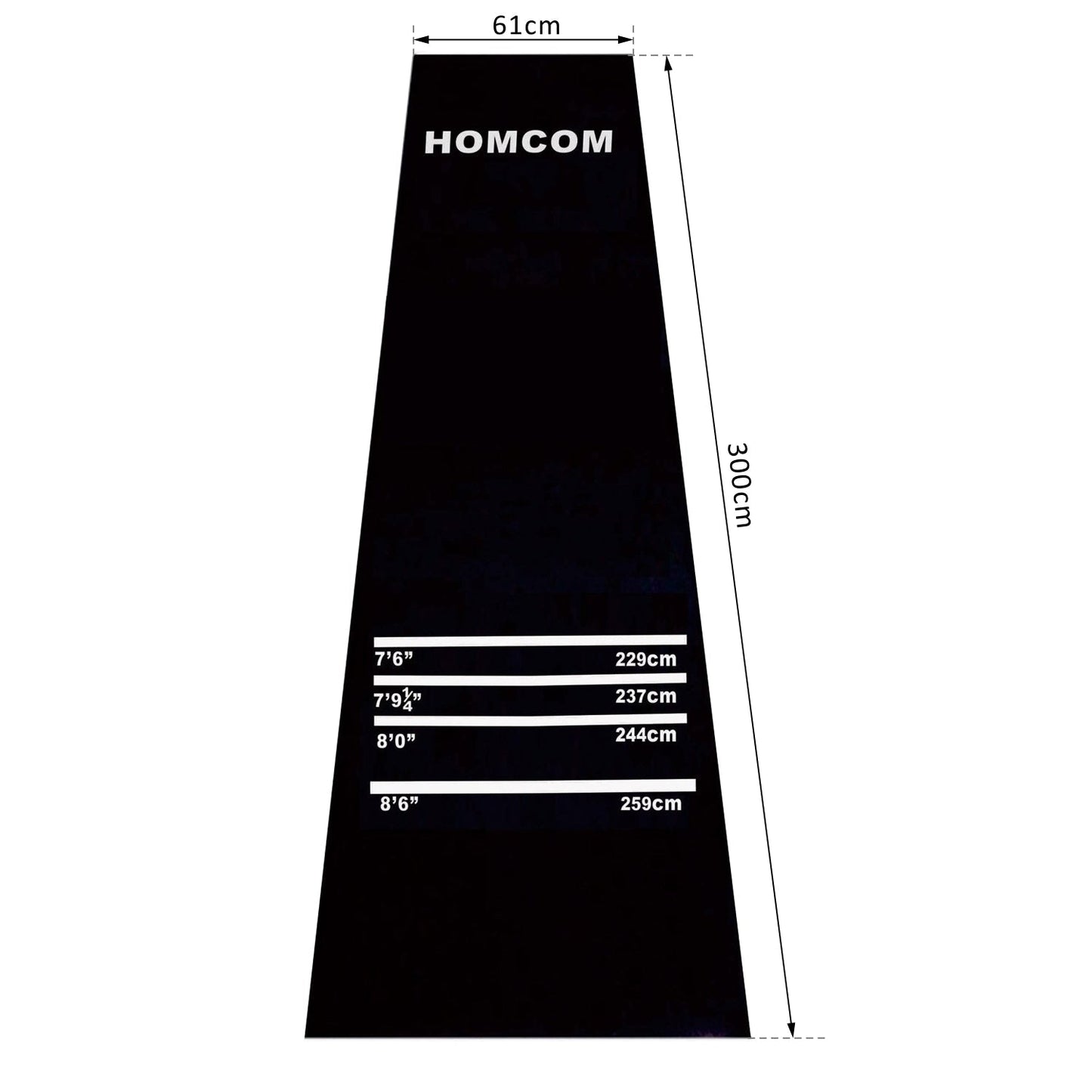 Professional Rubber Darts Mat W/4 Throwing Distances