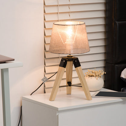 Wooden Tripod Table Lamp for Side