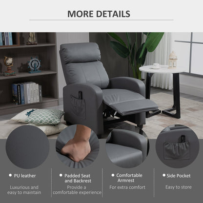 Recliner Sofa Chair PU Leather Massage Armcair w/ Remote Control