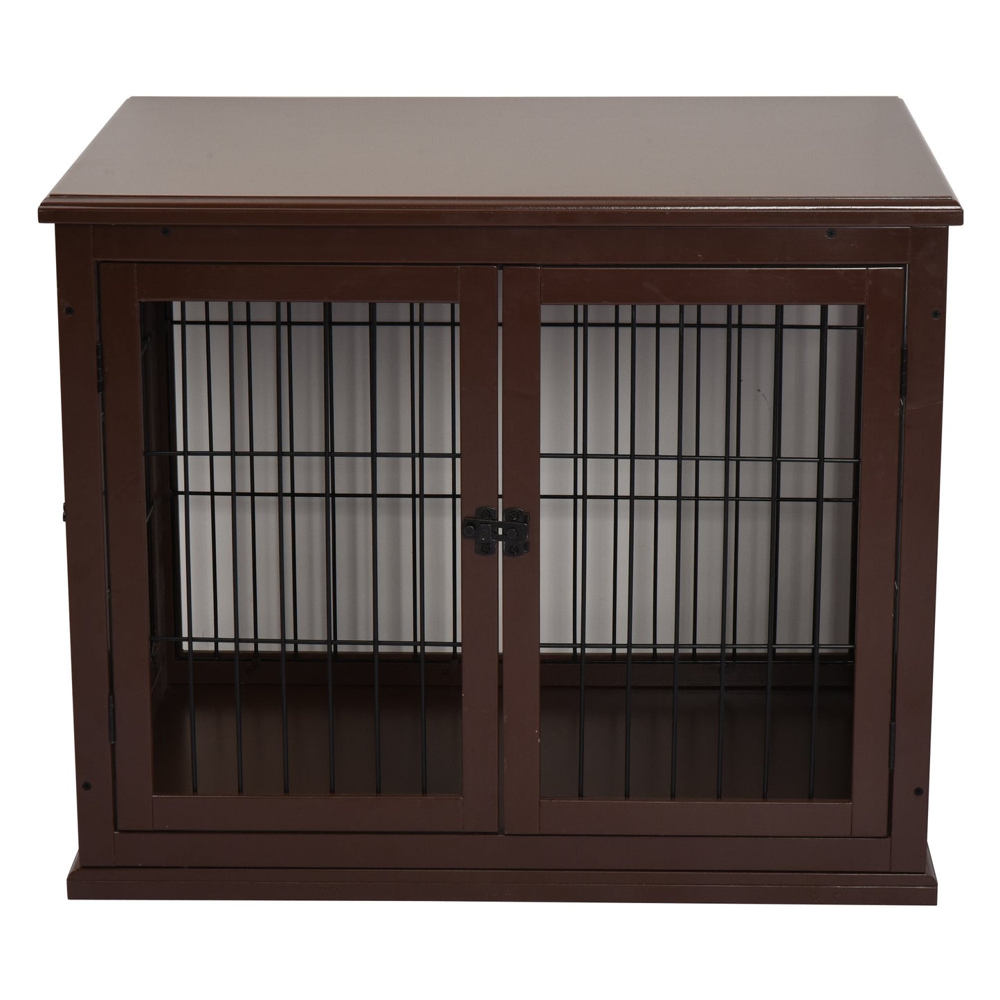 PawHut Small Dogs 3-Door Medium-density fibreboard Indoor Cage Brown