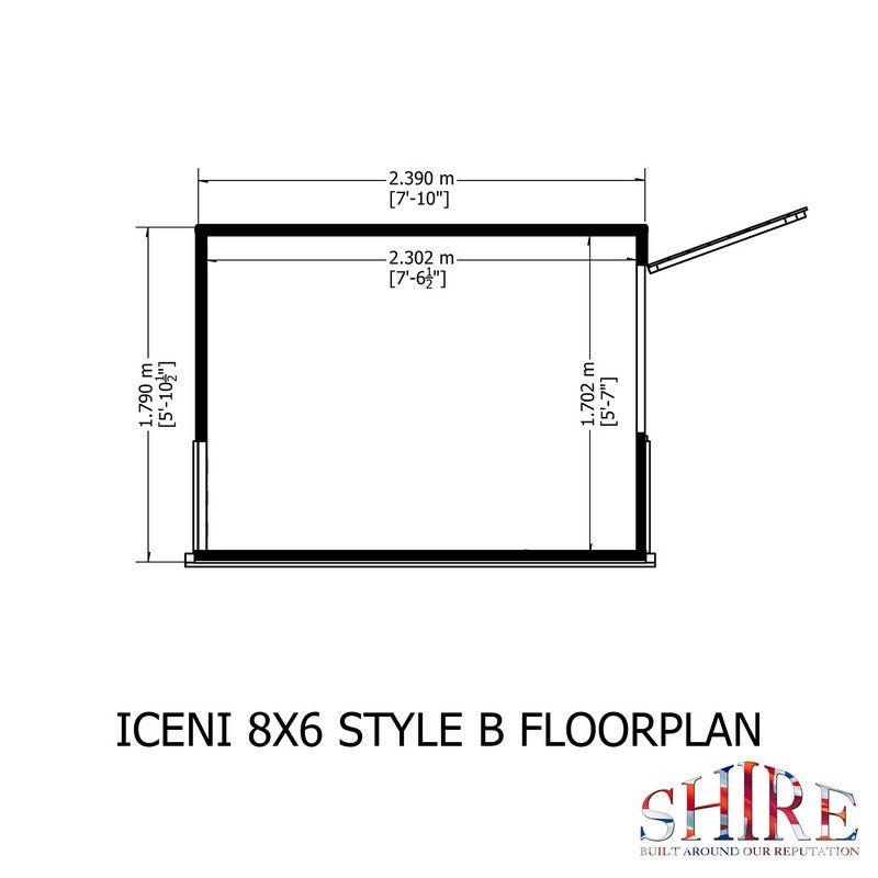 Shire Shire Iceni 8' 3" x 6' 3" Apex Shed - Premium Coated Shiplap