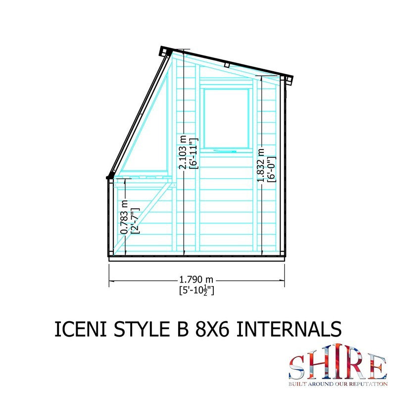 Shire Shire Iceni 8' 3" x 6' 3" Apex Shed - Premium Coated Shiplap