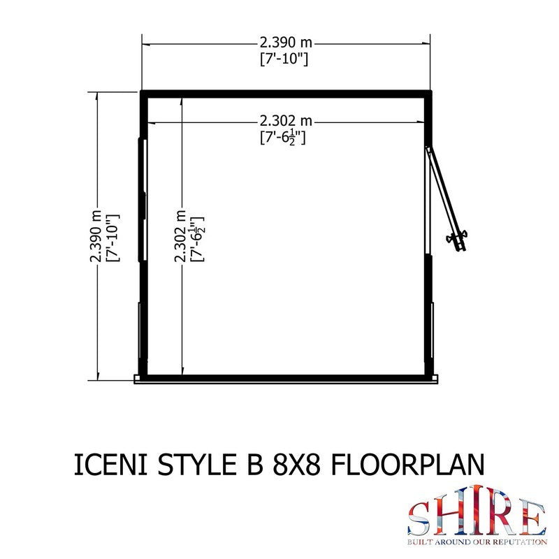 Shire Shire Iceni 8' 3" x 8' 3" Apex Shed - Premium Coated Shiplap