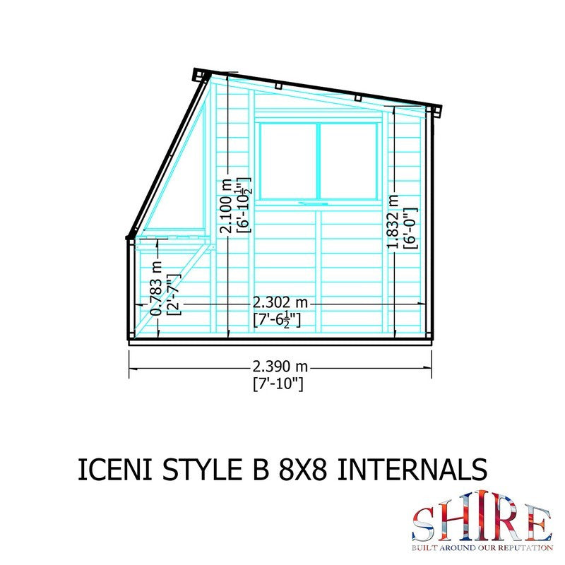 Shire Shire Iceni 8' 3" x 8' 3" Apex Shed - Premium Coated Shiplap