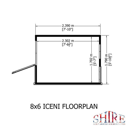 Shire Shire Iceni 8' 3" x 6' 3" Pent Potting Shed - Premium Dip Treated Shiplap