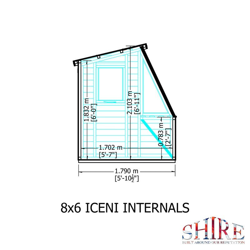 Shire Shire Iceni 8' 3" x 6' 3" Pent Potting Shed - Premium Dip Treated Shiplap