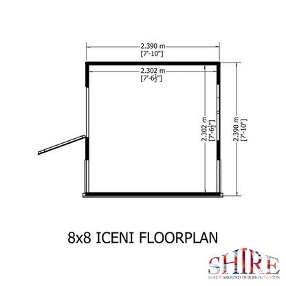 Shire Shire Iceni 8' 3" x 8' 3" Pent Potting Shed - Premium Dip Treated Shiplap