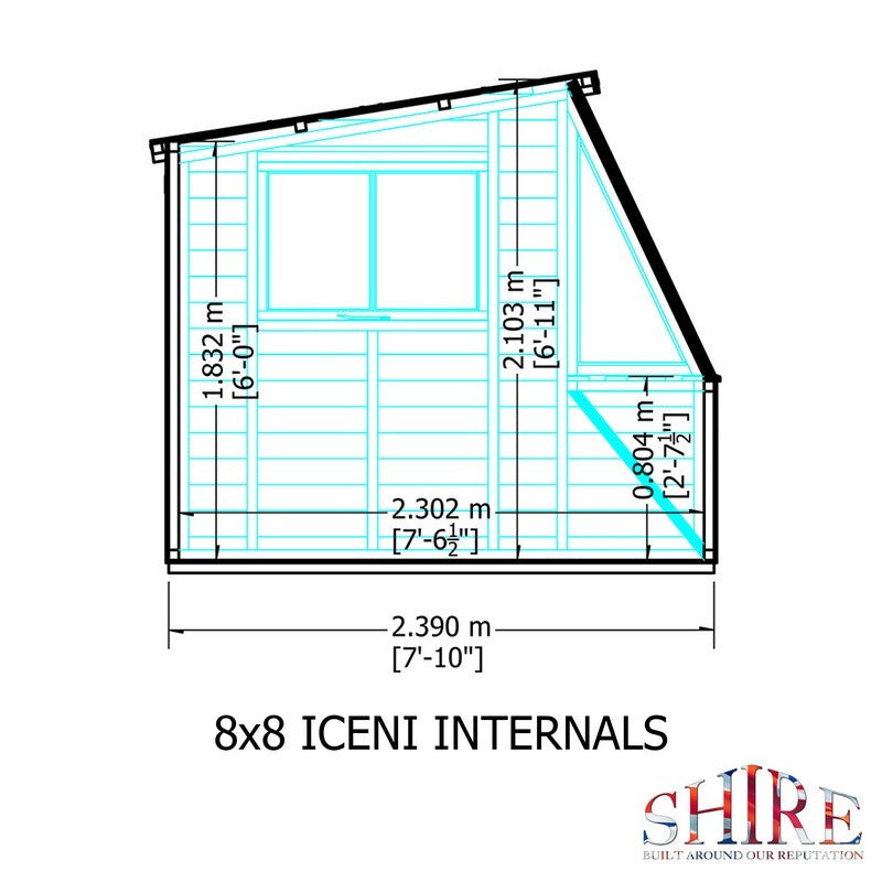 Shire Shire Iceni 8' 3" x 8' 3" Pent Potting Shed - Premium Dip Treated Shiplap