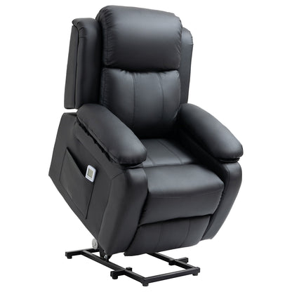 Electric Power Lift Recliner Chair Vibration Massage Reclining Chair with Remote Control and Side Pocket