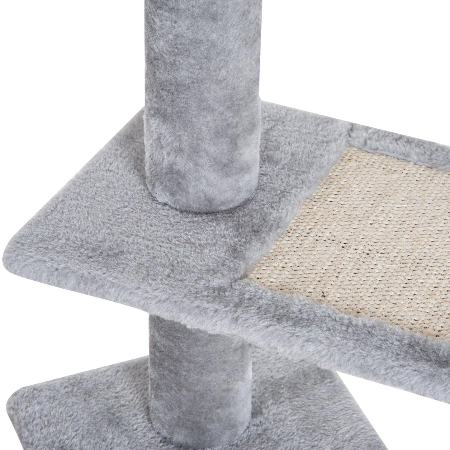 PawHut Plush Cat Tree Activity Center-Grey