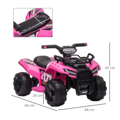 6V Kids Electric Ride on Car Toddlers Quad Bike ATV Toy With Music for 18-36 months Pink