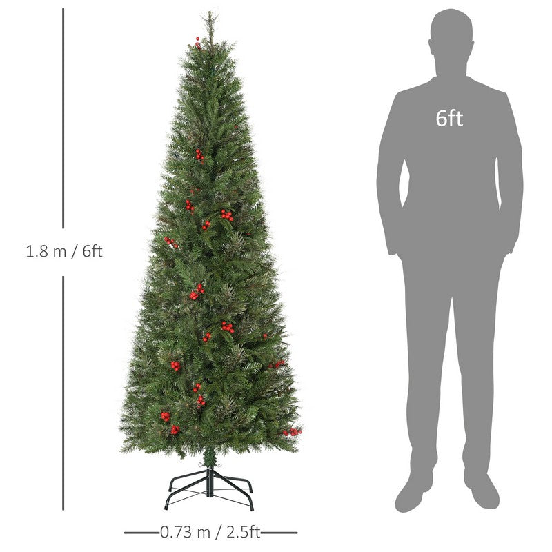 Homcom 6ft Christmas Tree Artificial - 530 Tips