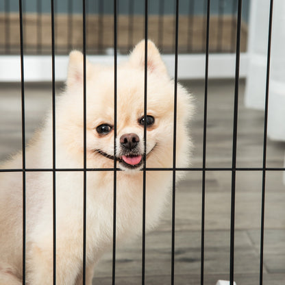 PawHut Freestanding Folding Pet Gate 4 Panels Dog Puppy Barrier with Support Feet