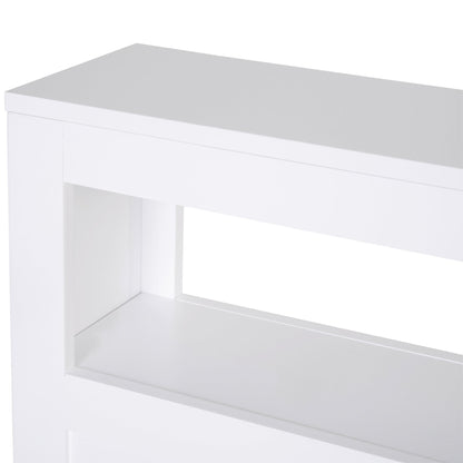 Medium-density fibreboard Narrow Rolling Bathroom Side Cabinet White