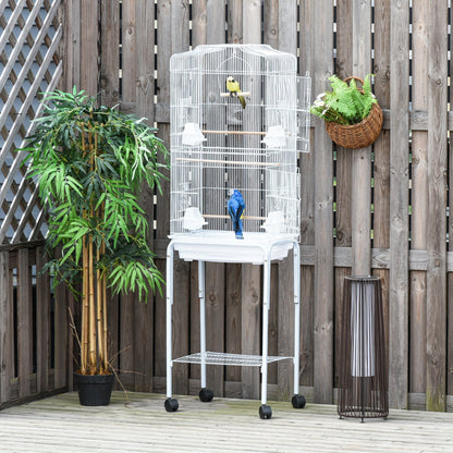 Grille 153cm Bird Cage Wheeled White by Pawhut