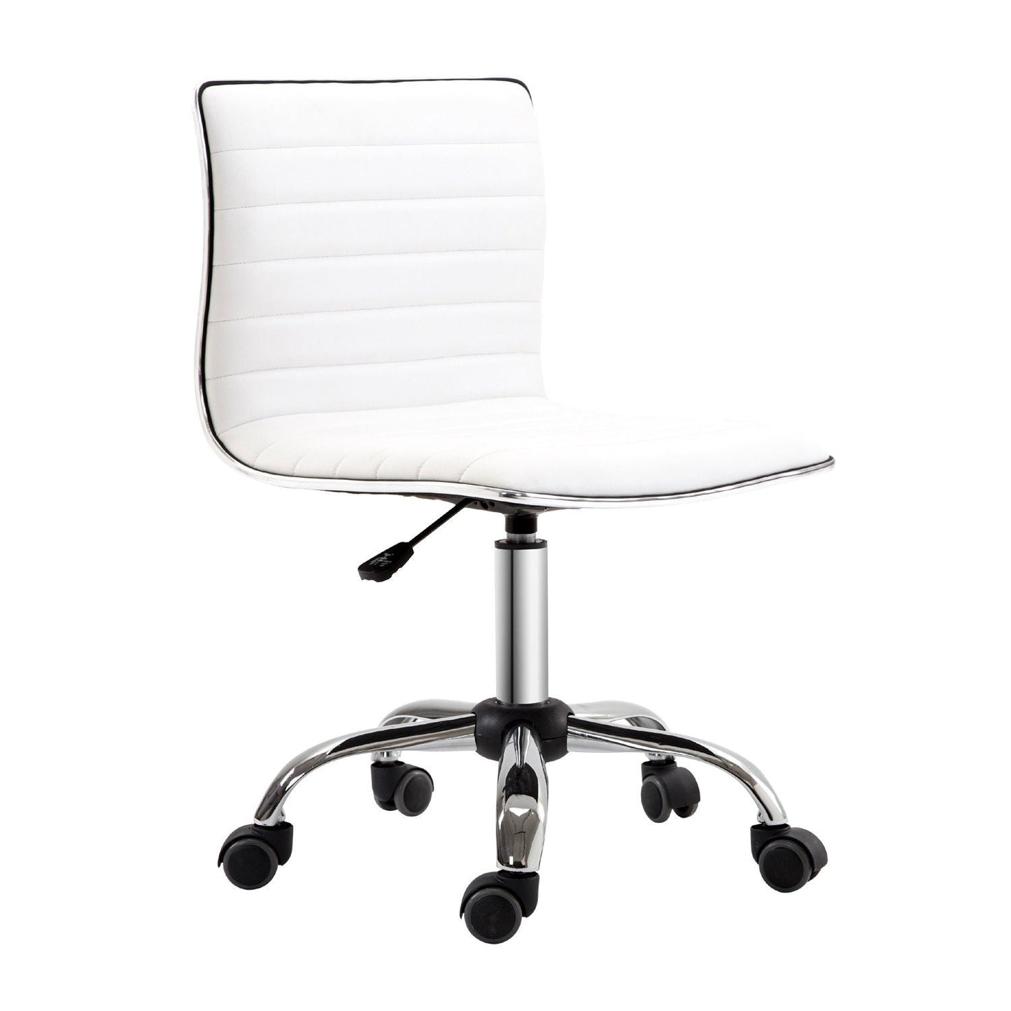 Armless Mid-Back Adjustable Office Chair-White