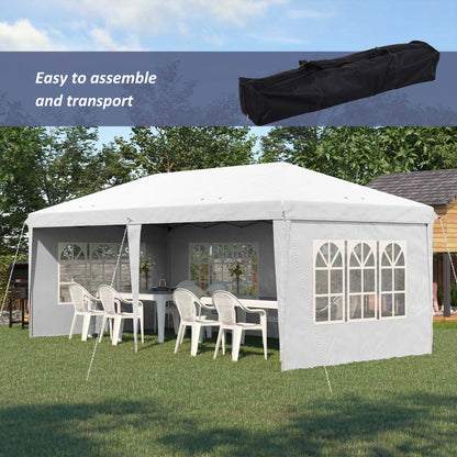 Outsunny 3 x 6M Half-Open Garden Gazebo