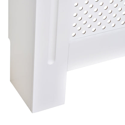 Small Medium-density fibreboard Wood Radiator Cover 78L x 19W x 82H cm -White