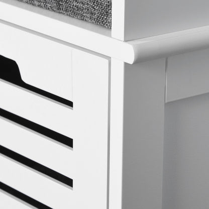 Shoe Storage Bench with 3 Drawers & Removable Grey Seat Cushion Hallway Organisation furniture