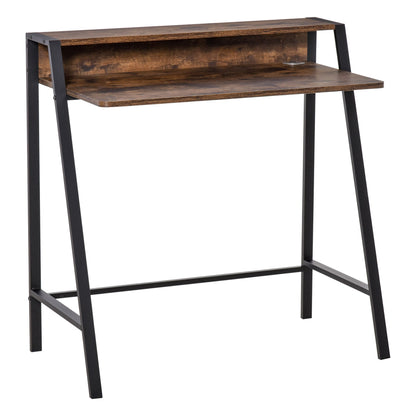 Writing Desk Computer Table Home Office PC Laptop Workstation Storage Shelf Rustic Brown