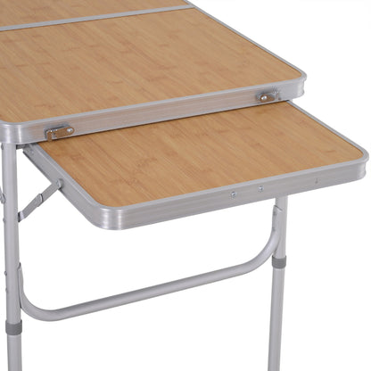 Outsunny 3ft Aluminium Medium-density fibreboard-Top Folding Picnic Table Portable Camping Table