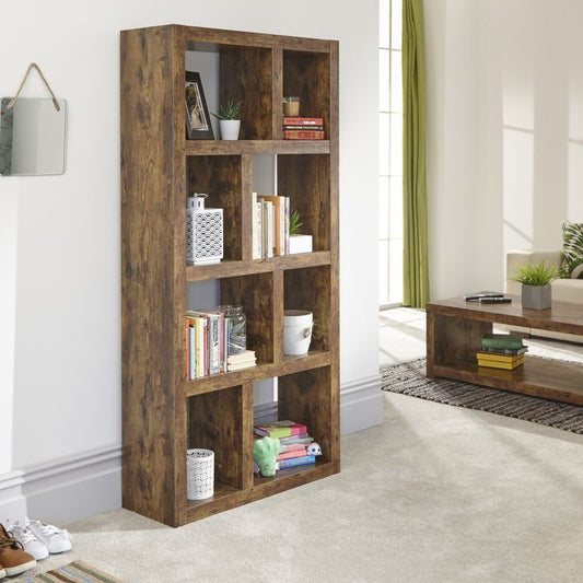 GFW Jakarta Tall Bookcase Brown 8 Shelves