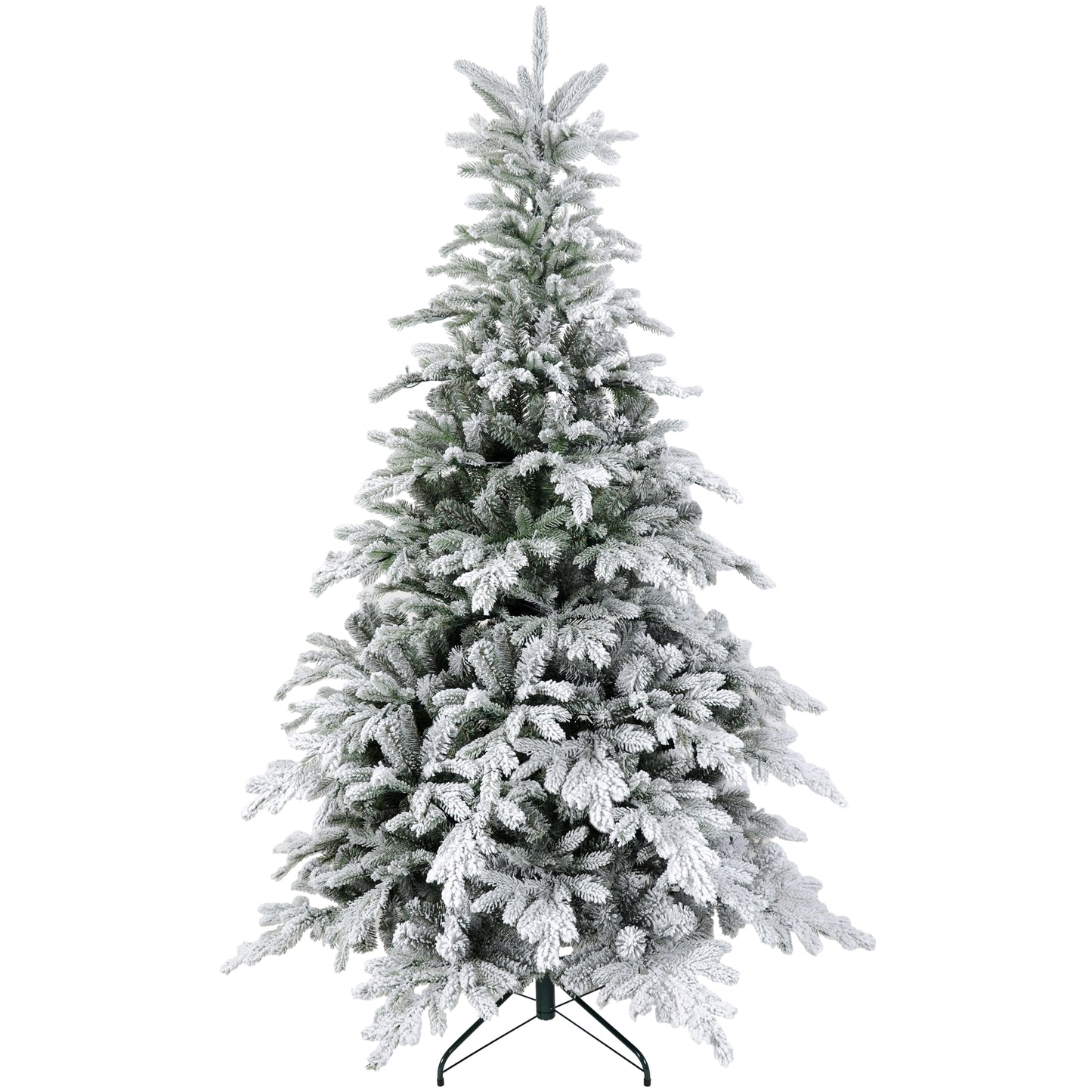 6ft Christmas Tree Artificial - White Frosted Green with LED Lights Warm White 1321 Tips