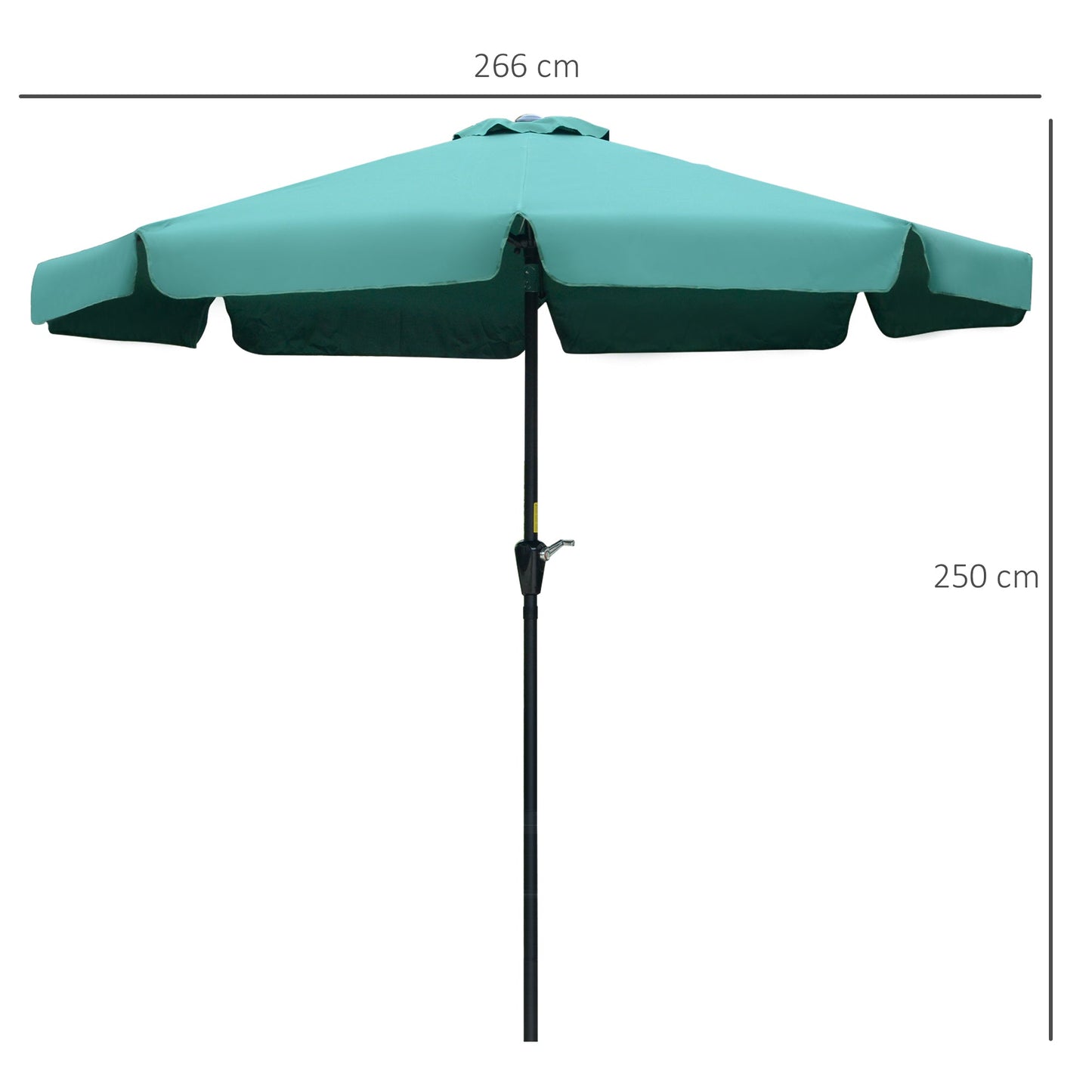 2.66m Patio Umbrella Garden Parasol Outdoor Sun Shade Table Umbrella with Ruffles