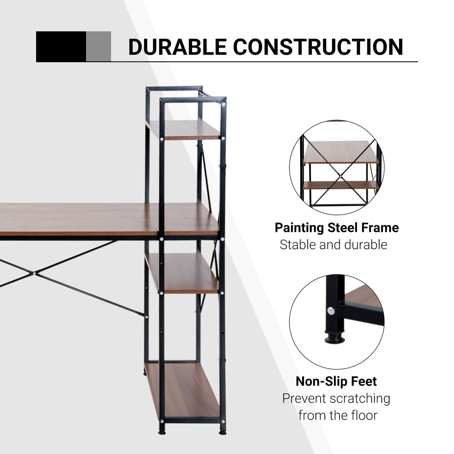 Homcom Industrial Computer Desk With Storage