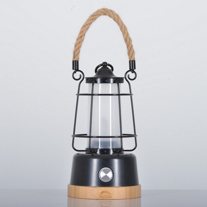 WildLand Portable Hemp Rope Rechargable Garden Lantern by WildLand