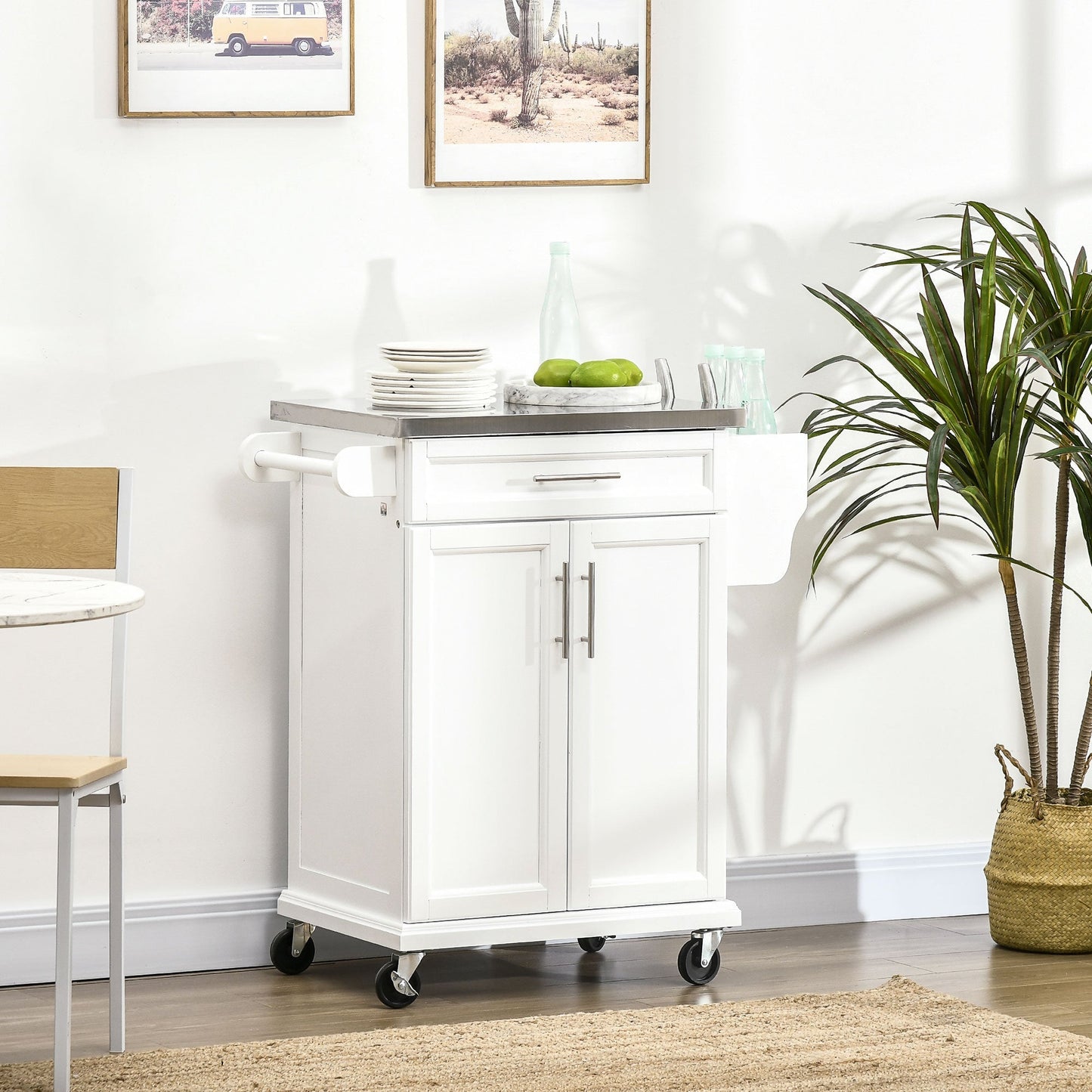 Wooden Kitchen Island on Wheels