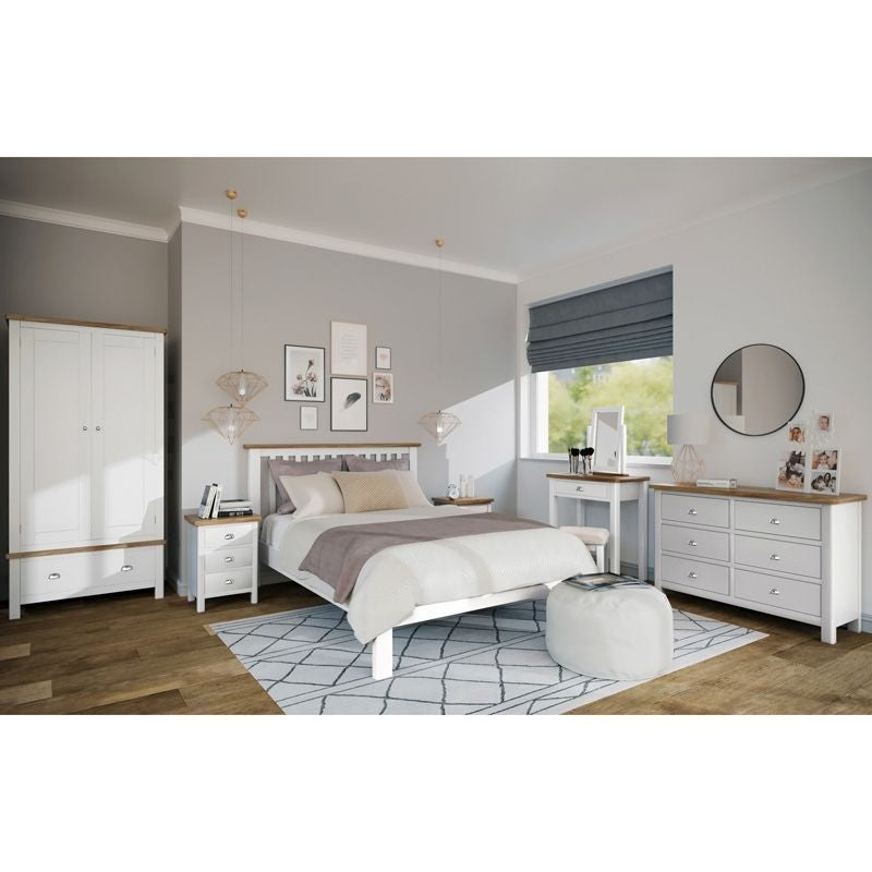 Norfolk Furniture Jasmine Tall Chest of Drawers Oak White 5 Drawers