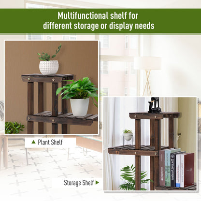 4-Tier Plant Stand with Wheels and Brakes