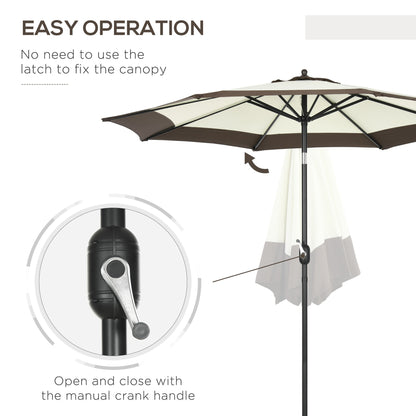 2.7m Garden Parasol Umbrella with 8 Metal Ribs