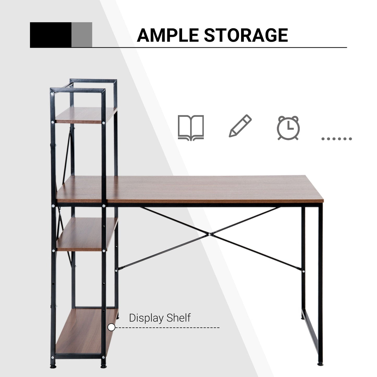 Homcom Industrial Computer Desk With Storage