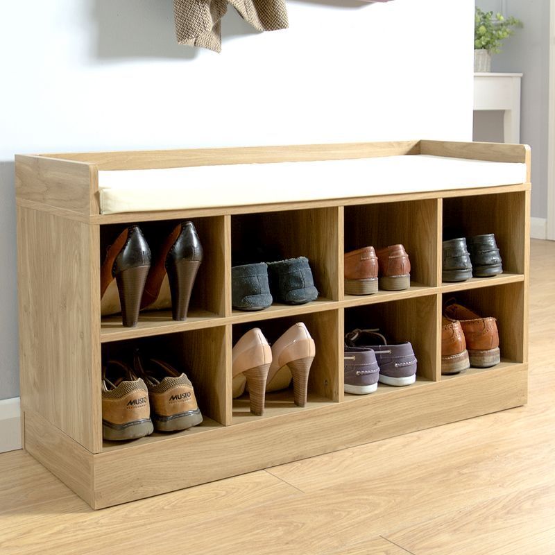 GFW Kempton Shoe Storage Natural 8 Shelves