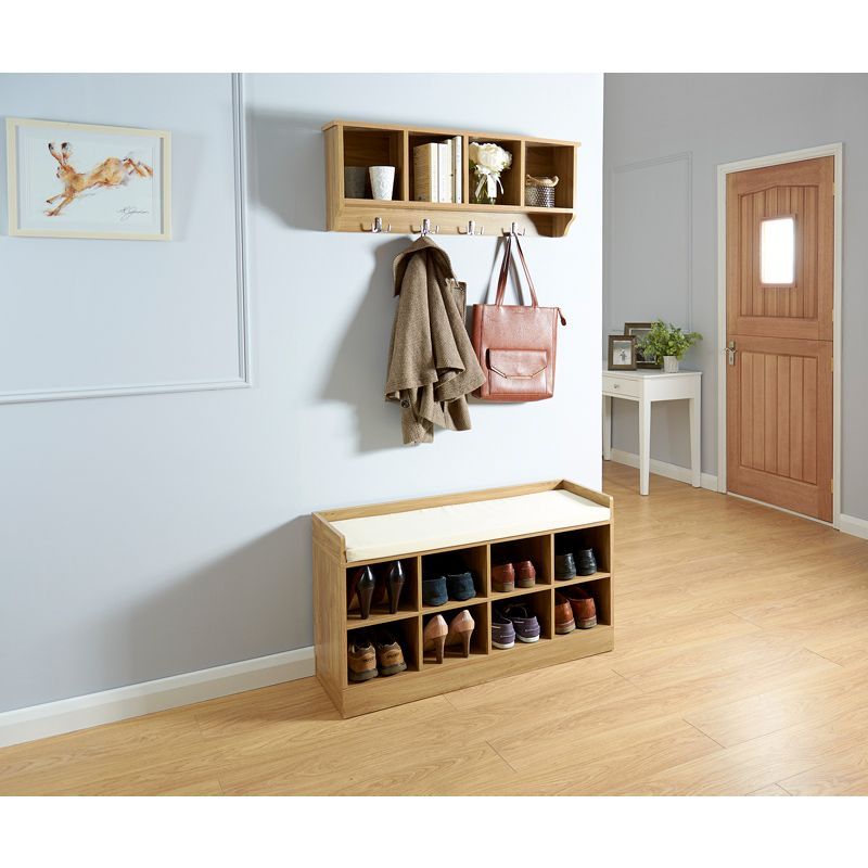 GFW Kempton Shoe Storage Natural 8 Shelves