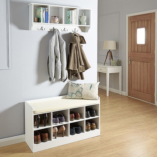 GFW Kempton Shoe Storage White 8 Shelves