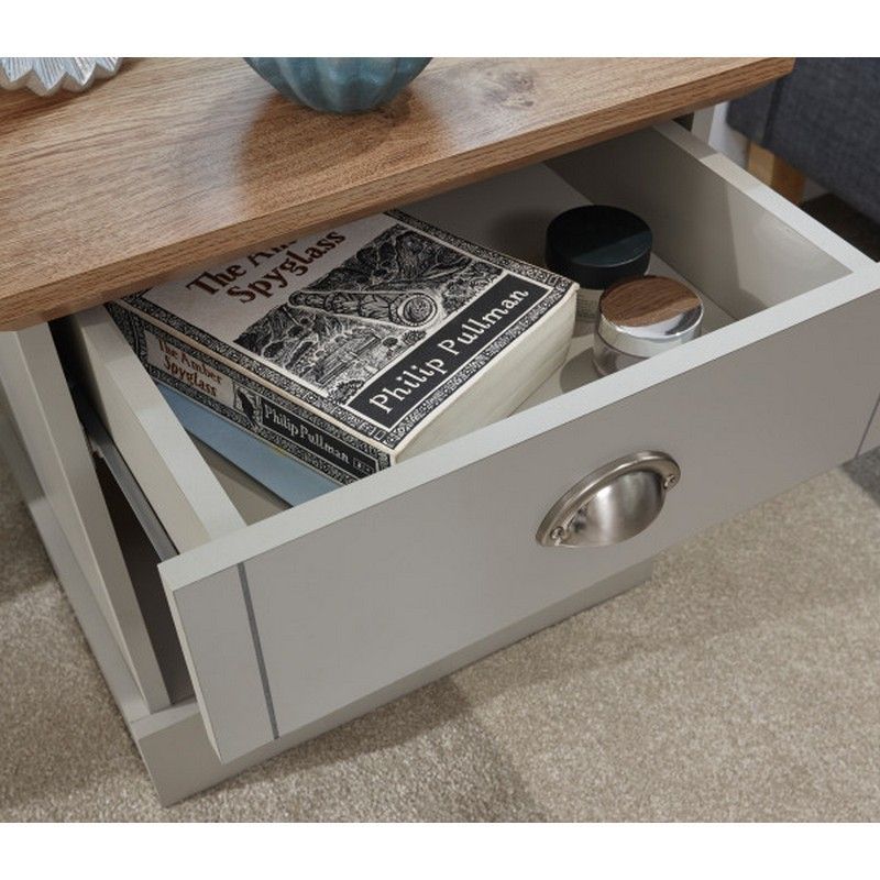 GFW Kendal Bedside Table Grey 1 Shelf 1 Drawer