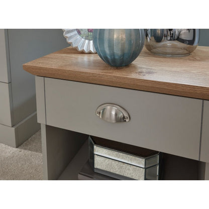 GFW Kendal Bedside Table Grey 1 Shelf 1 Drawer