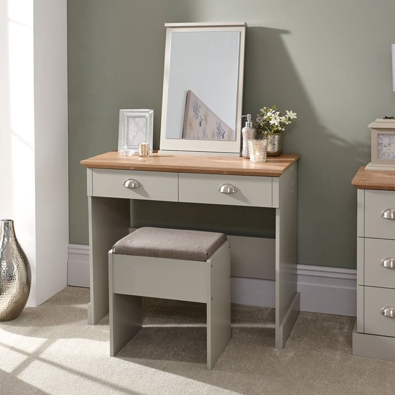 GFW Kendal Tall Dressing Table Grey 2 Drawers