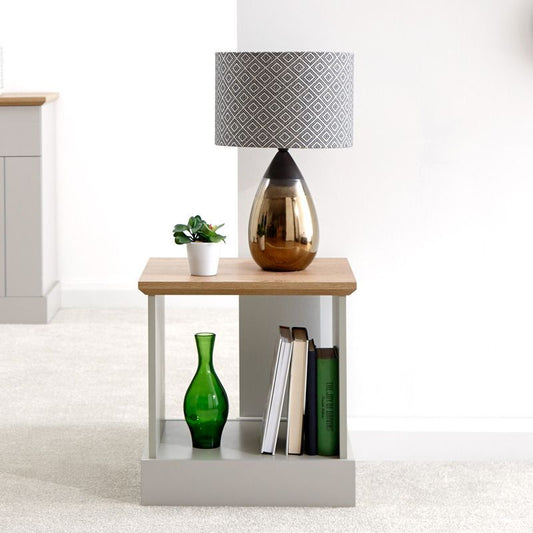 GFW Kendal Side Table Grey 1 Shelf