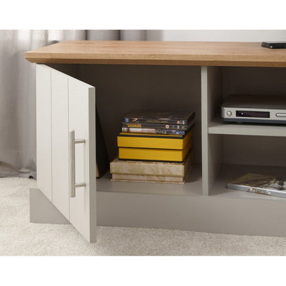 Kendal TV Unit Grey 2 Shelves 2 Doors